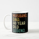 Husband dad 40 Year old legend 40th birthday men Coffee Mug<br><div class="desc">Husband dad legend 40 year old men birthday outfits for dad from grandkids kids son daughter wife.</div>