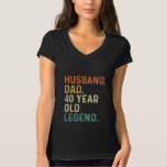 Husband dad 40 Year old legend 40th birthday men T-Shirt<br><div class="desc">Husband dad legend 40 year old men birthday outfits for dad from grandkids kids son daughter wife.</div>