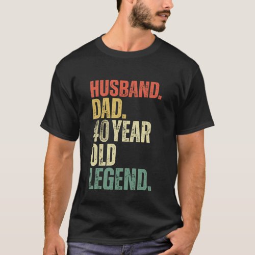 Husband Dad 40 Year Old Legend Vintage 1983 T_Shirt