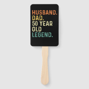 Husband dad 50 Year old legend 50th birthday men Hand Fan