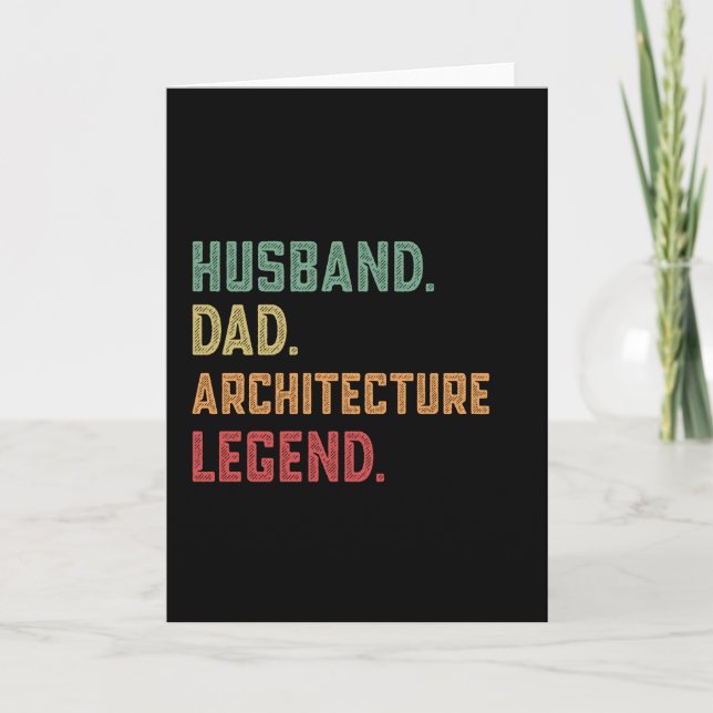 Husband Dad Architecture Legend architect Card (Front)