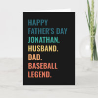 Husband Dad Baseball Legend Custom Father's Day