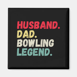 Husband dad bowling legend vintage retro ten pin magnet