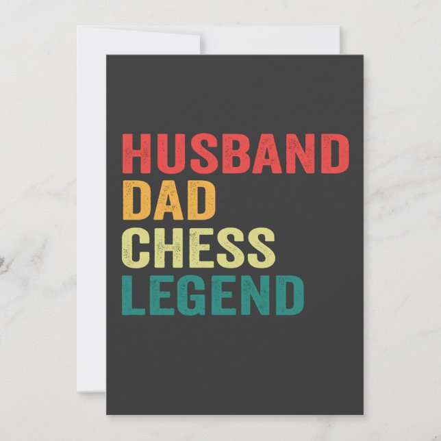 Husband Dad Chess Legend Funny Father's Day Retro Invitation (Front)