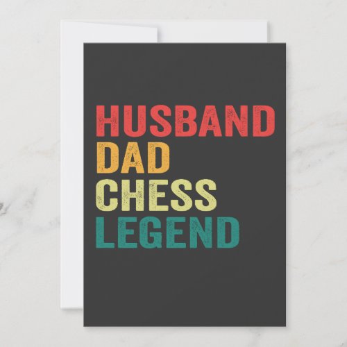 Husband Dad Chess Legend Funny Fathers Day Retro Invitation