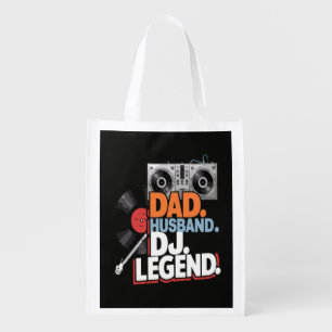 Husband Dad DJ Legend Grocery Bag