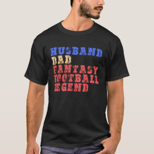 Husband Dad Fantasy Football Legend Mens Retro T-Shirt