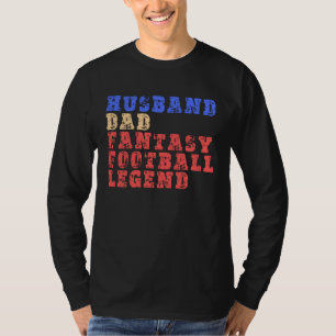 Husband Dad Fantasy Football Legend Mens Retro T-Shirt