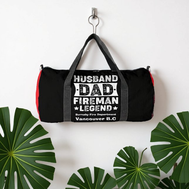 Husband Dad Fireman Legend Pride Duffle Bag (Creator Uploaded)