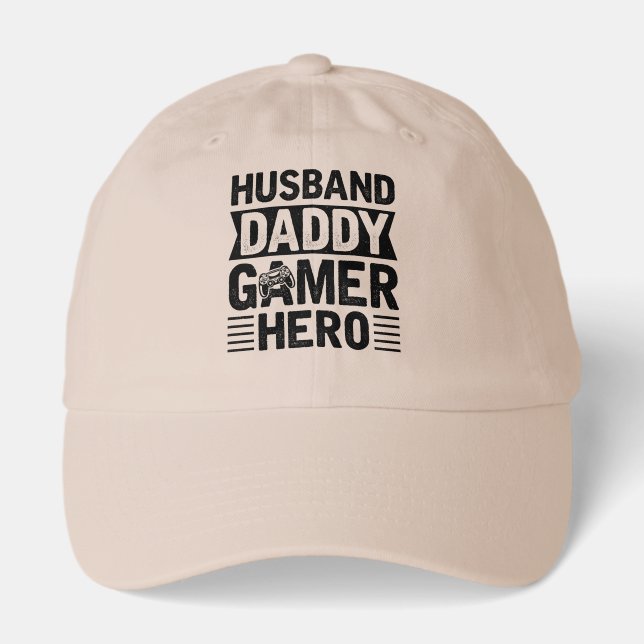 Husband Dad gamer Hero Hat (Front)
