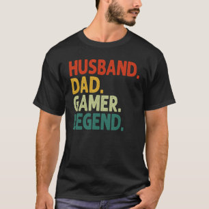 Husband Dad Gamer Legend Vintage Gaming Father's D T-Shirt