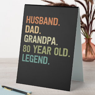 Husband dad Grande 80 year old 80th birthday Table Tent