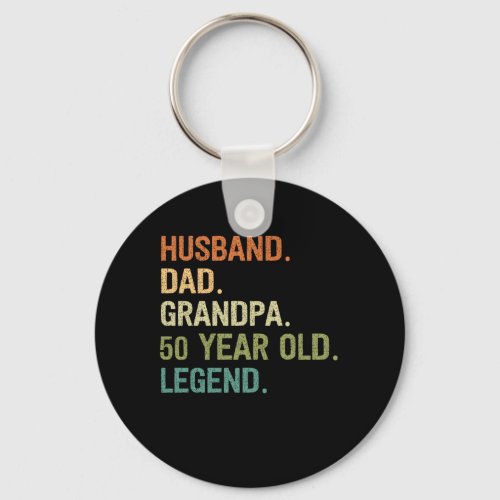 Husband dad grandpa 50 year old 50th birthday keychain