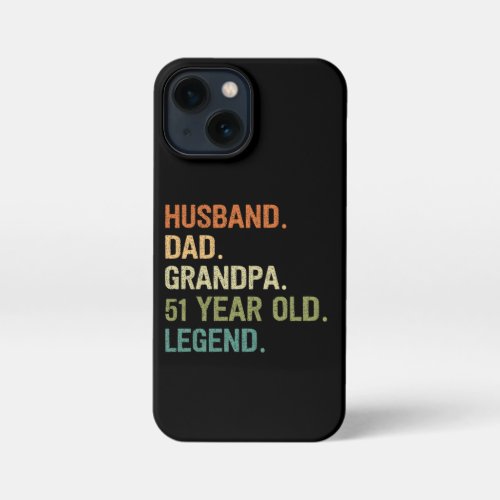 Husband dad grandpa 51 year old 51th birthday men iPhone 13 mini case