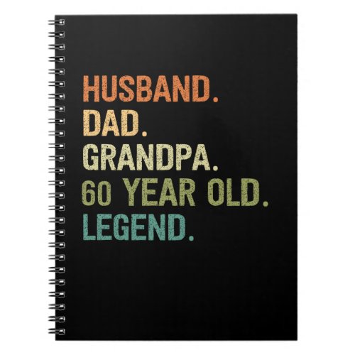 Husband dad grandpa 60 year old 60th birthday gift notebook