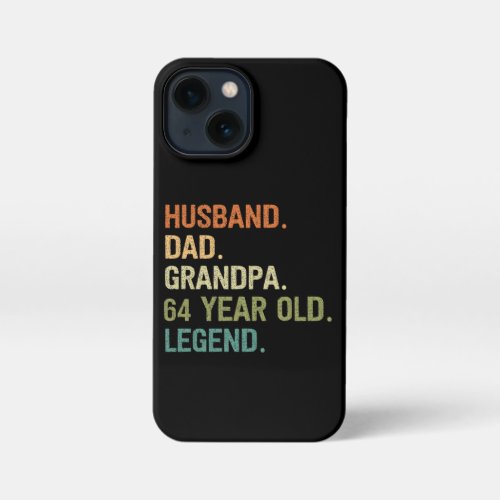 Husband dad grandpa 64 year old 64th birthday men iPhone 13 mini case