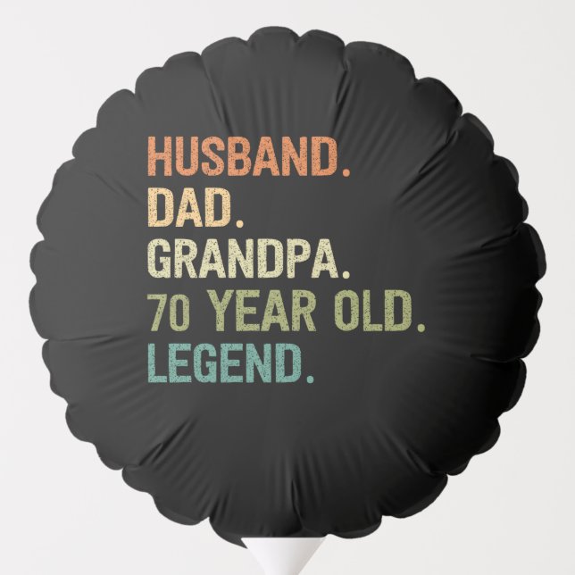 Husband dad grandpa 70 year old 70th birthday men balloon (Back)