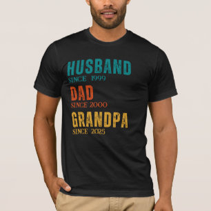 Husband Dad Grandpa Personalized Since Years Retro T-Shirt