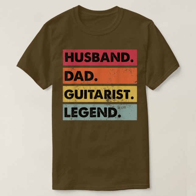 Husband Dad Guitarist Legend Funny Guitar Player M T-Shirt (Design Front)