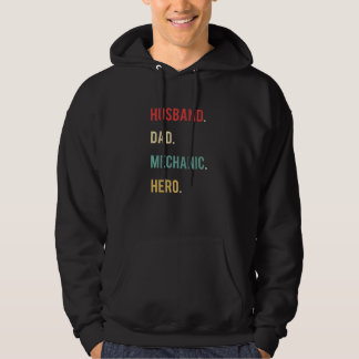 Husband Dad Mechanic Hero Day Merch Hoodie