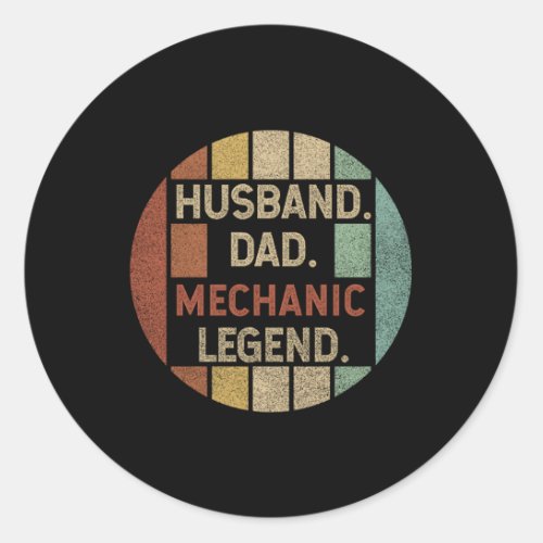 Husband Dad Mechanic Legend Fathers Day Classic Round Sticker