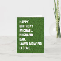 Husband Dad-Name Lawn Mowing Legend Fun Birthday
