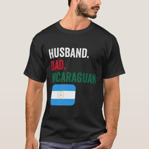 Husband Dad Nicaraguan Nicaragua Flag Design gift T_Shirt
