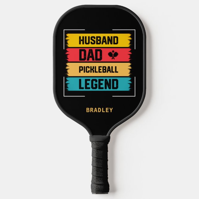 Husband Dad Pickleball Legend Personalized Name Pickleball Paddle (Front)