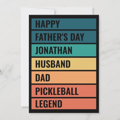 Husband Dad Pickleball Legend Retro Fathers Day Holiday Card