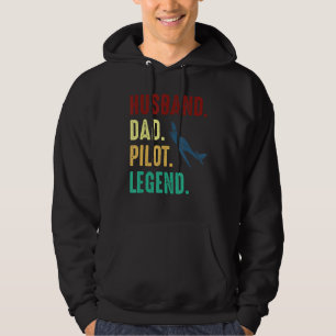 Husband Dad Pilot Legend Clothing - Vintage Pilot Hoodie