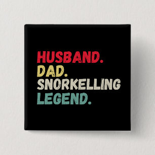 Husband dad snorkeling legend retro vintage funny button