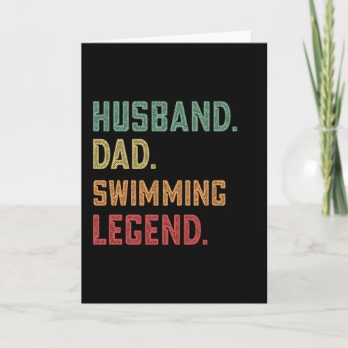 Husband Dad Swimming Legend Swimmer Card