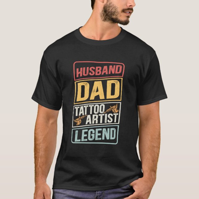 Husband Dad Tattoo Legend Father'S Day T-Shirt (Front)
