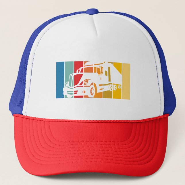 Husband Dad Trucker Legend Funny Truck Driver Truc Hat (Front)