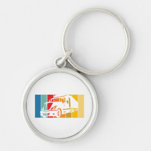 Husband Dad Trucker Legend Funny Truck Driver Truc Keychain