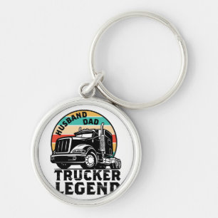 Husband Dad Trucker Legend Keychain