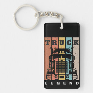 Husband Dad Trucker Legend Truck Keychain