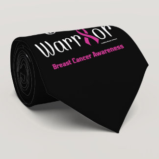 Husband Dad Warrior...Breast Cancer Neck Tie