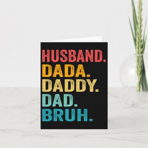 Husband Dada Daddy Dad Bruh Fathers Day Vintage Fu Card