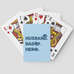 Husband. Daddy. Hero. Retro Graphic Poker Cards