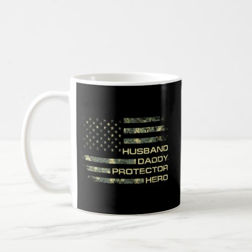 Husband Daddy Protector Hero Fathers Day Flag Coffee Mug
