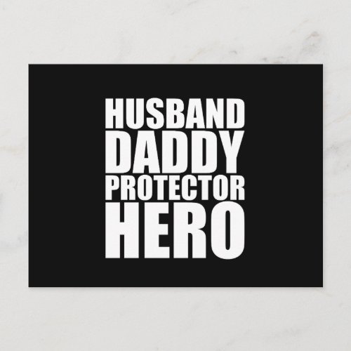 Husband Daddy Protector Hero Fathers Day  Postcard