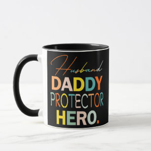 Husband Daddy Protector Hero Funny Father's Day Mug