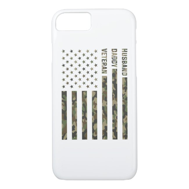 Husband Daddy Veteran Patriotic Fathers Day Gifts iPhone 8/7 Case