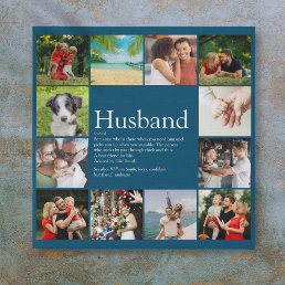 Husband Definition 12 Photo Modern Fun Blue Faux Canvas Print