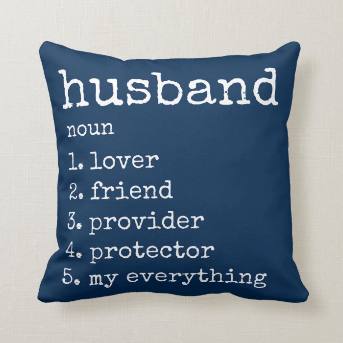 Husband Definition Anniversary Gift Pillow Zazzle