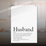 Husband Definition Quote Fun Modern  Card<br><div class="desc">Personalize for your special husband to create a unique gift for birthdays,  anniversaries,  weddings,  Christmas or any day you want to show how much he means to you. A perfect way to show him how amazing he is every day. Designed by Thisisnotme©</div>