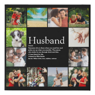 Husband Definition Quote Modern Photo Collage Faux Canvas Print