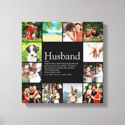 Husband Definition Quote Photo Collage Canvas Print