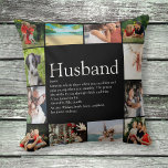 Husband Definition Quote Photo Collage Throw Pillow<br><div class="desc">Personalize for your special husband to create a unique gift for birthdays, anniversaries, weddings, Christmas or any day you want to show how much he means to you. A perfect way to show him how amazing he is every day. You can even customize the background to their favourite color. Designed...</div>
